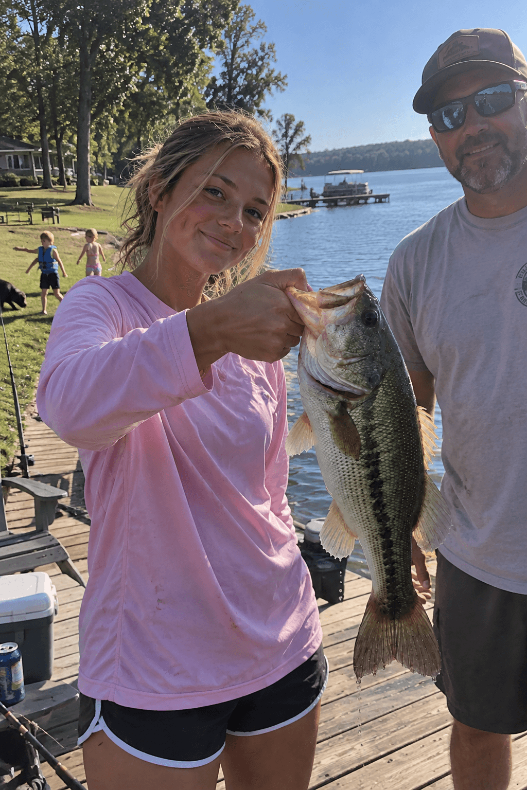 Sample bass catch photograph above Betty