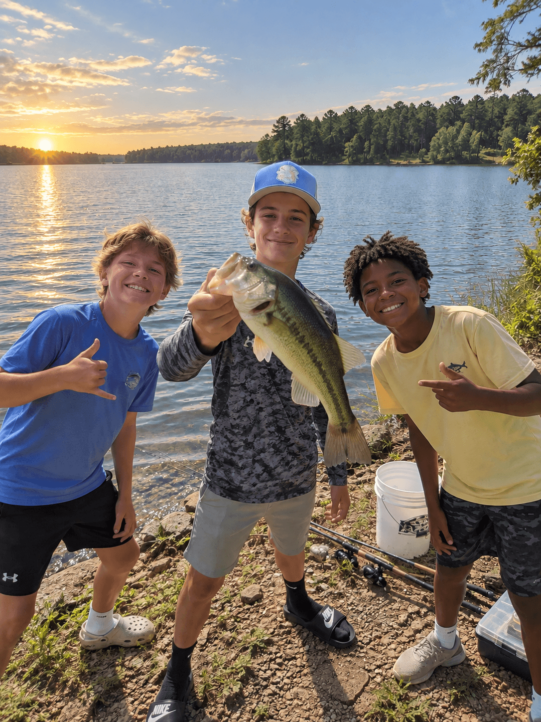Sample bass catch photograph above Bobby