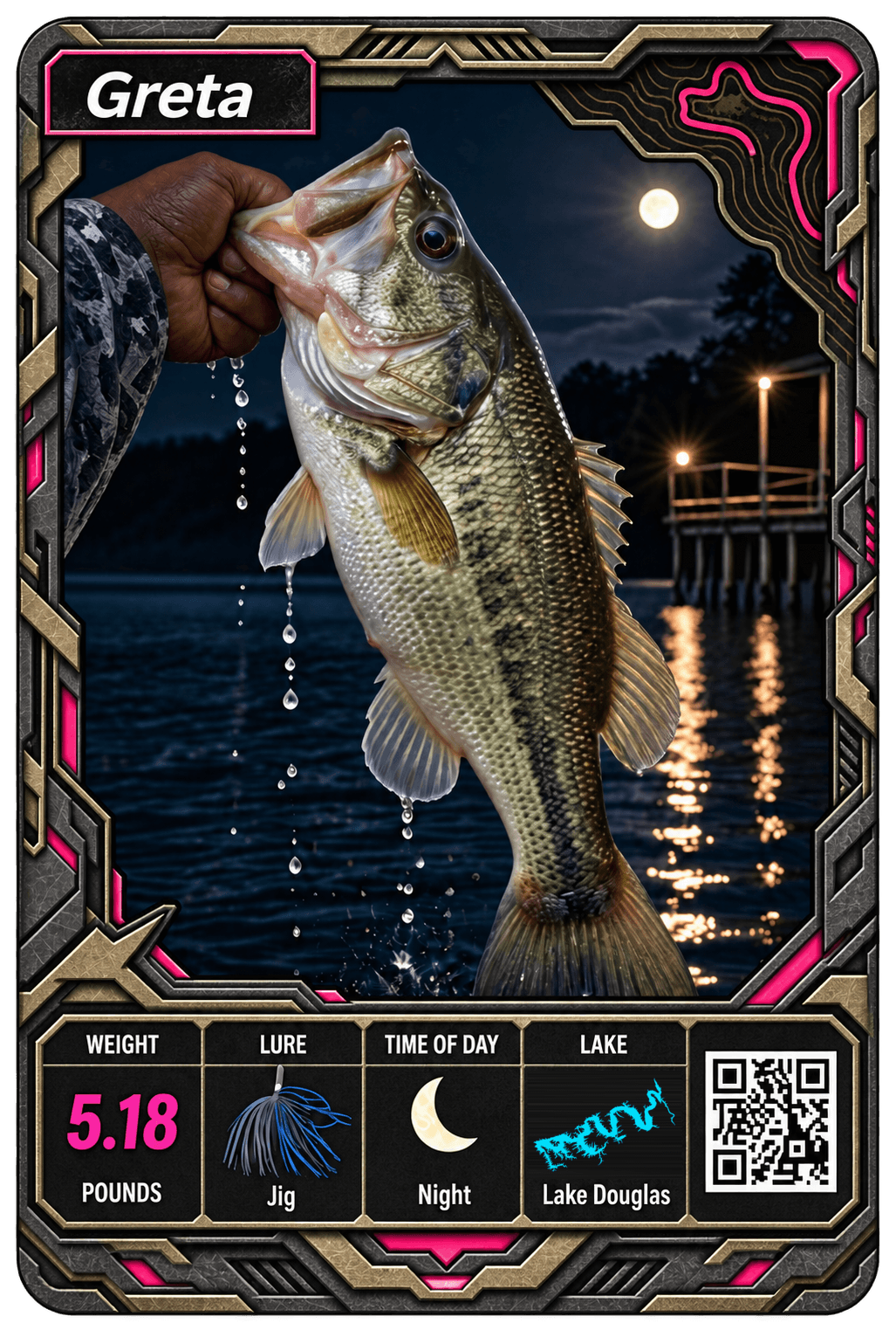Greta — Douglas Lake bass card