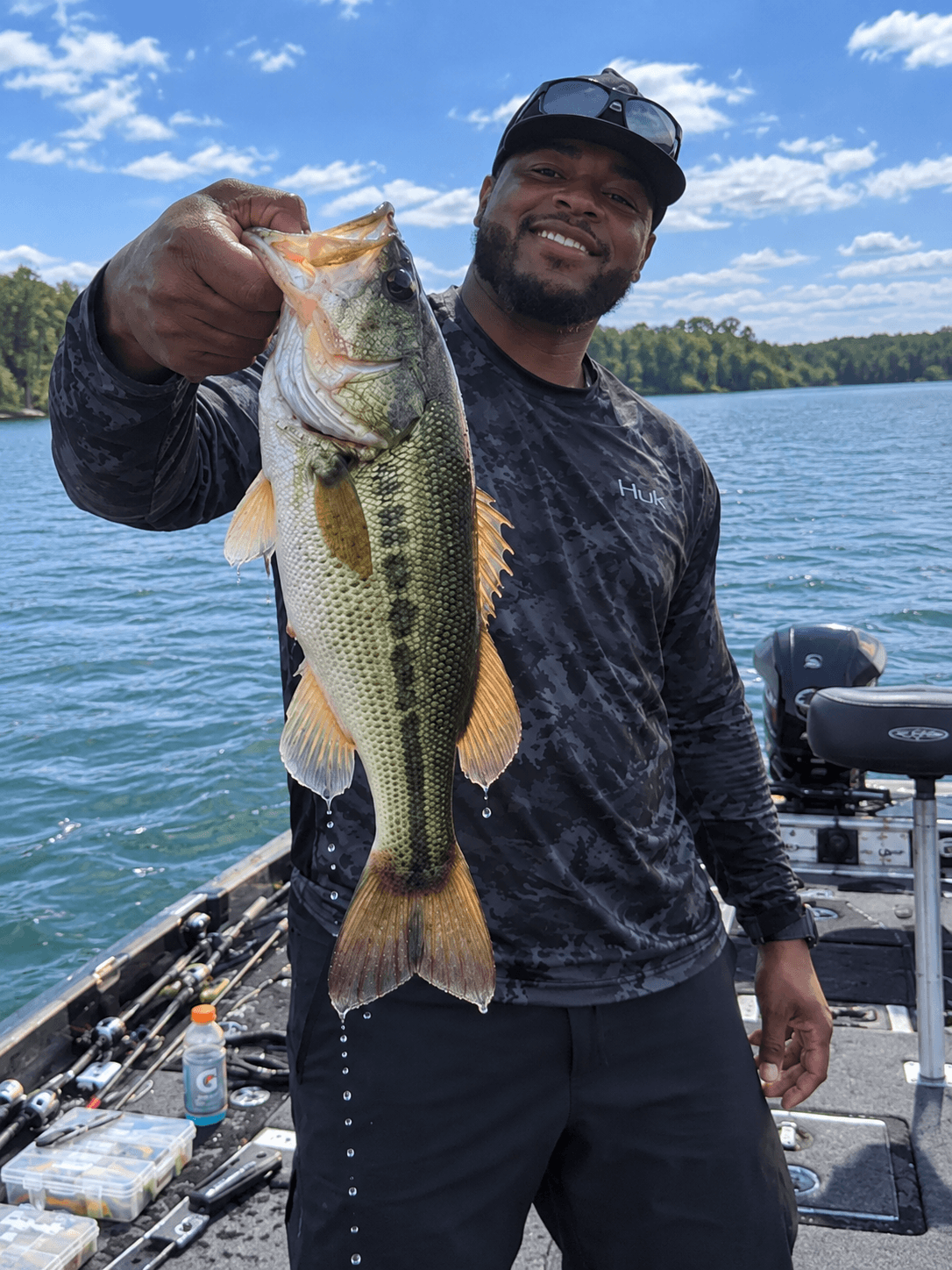 Sample bass catch photograph above Lucas