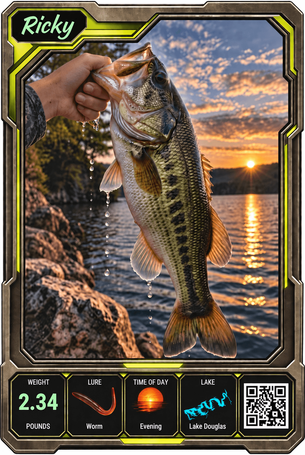 Ricky — Douglas Lake bass card