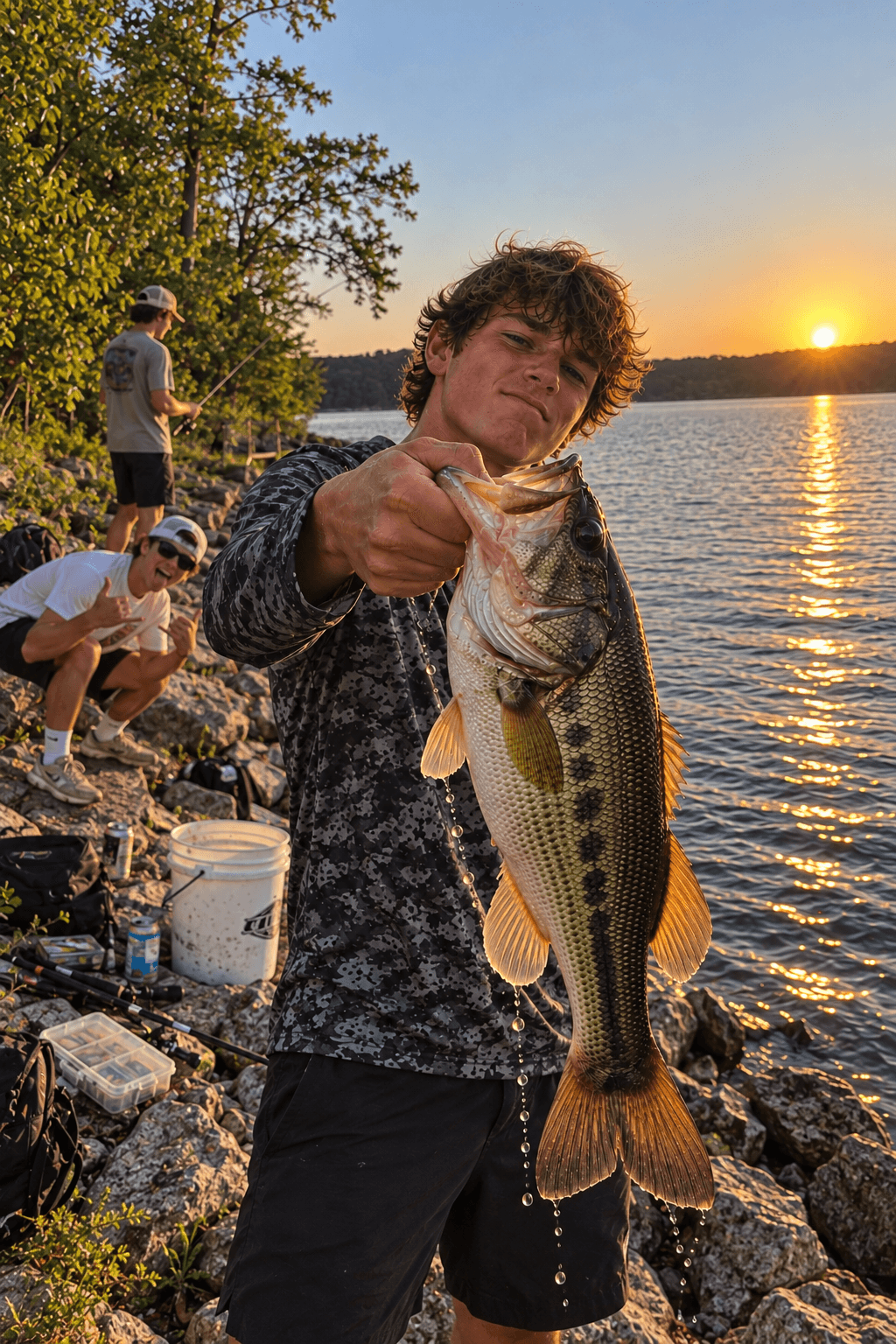 Sample bass catch photograph above Ricky