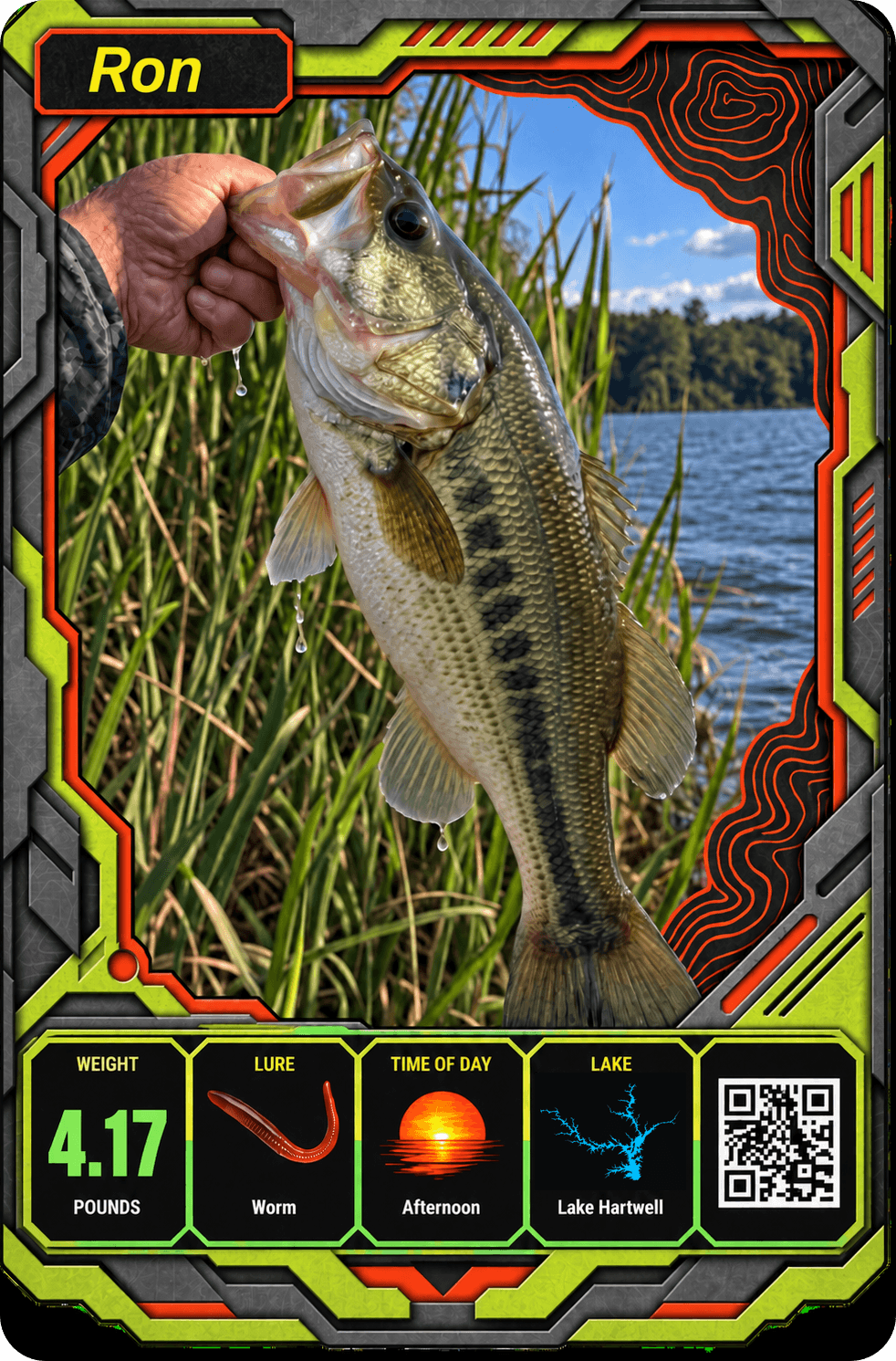 Example finished Big Uns Ron trading card